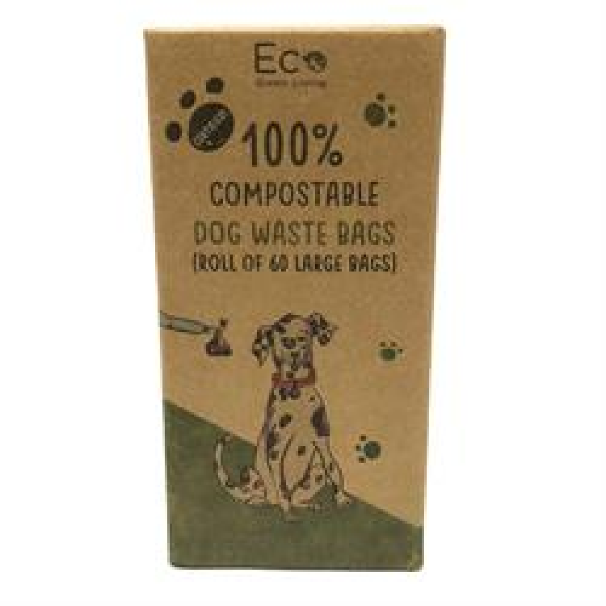 Eco Green Living Compostable Dog Waste Bags 1 Pack. 60 Large Bags