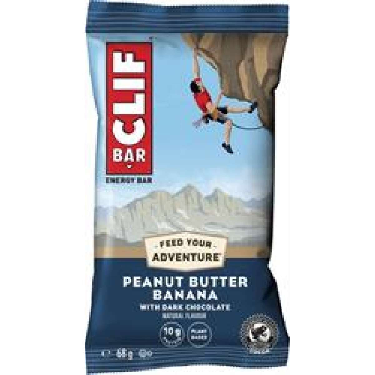 Photos - Pre-Workout Clif Bar Peanut Butter Dark Choc Bar with Dried Bananas & 10g Protein 68g 