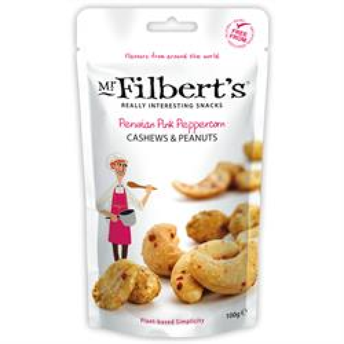 Mr Filberts Pink Peruvian Peppercorn Cashews & Peanuts 100G