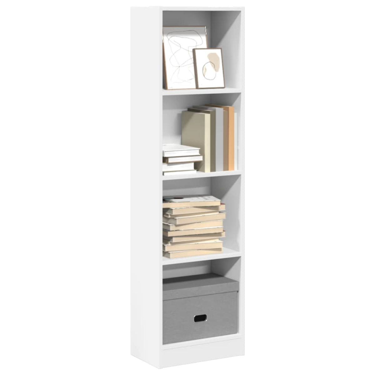 White Vidaxl Bookcase 40X24x143 Cm Engineered Wood