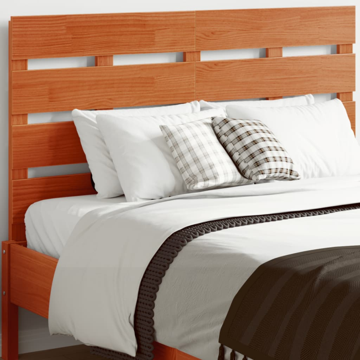 Brown Vidaxl Headboard Wax 120 Cm Solid Wood Pine