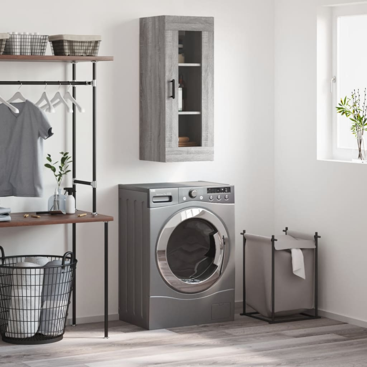 Grey Vidaxl Wall Mounted Cabinet Sonoma 34.5X34x90 Cm