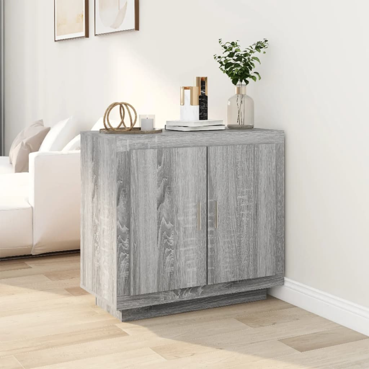 Grey Vidaxl Sideboard Sonoma 80X40x75 Cm Engineered Wood