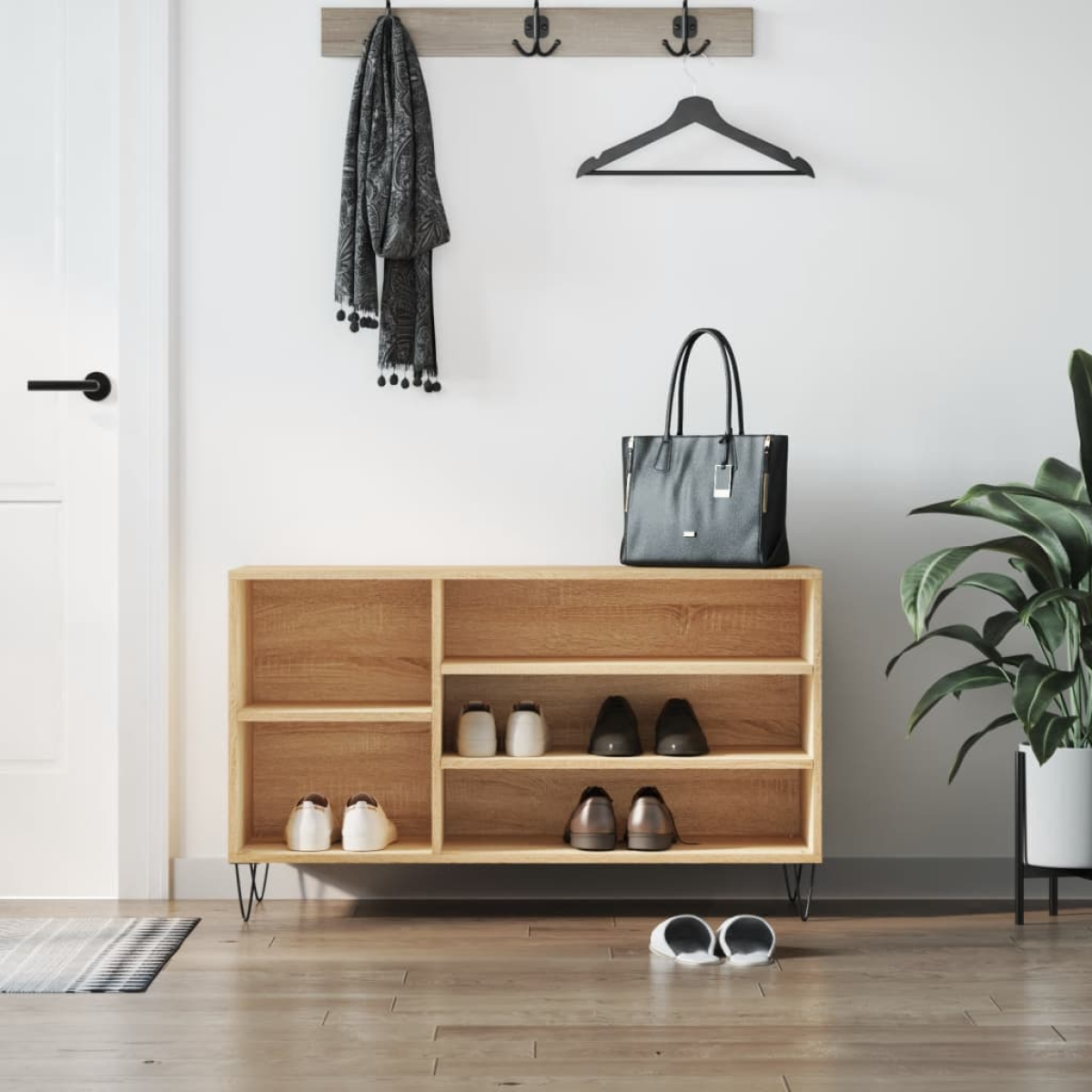 vidaXL Shoe Cabinet Sonoma Oak 102x36x60 cm Engineered Wood