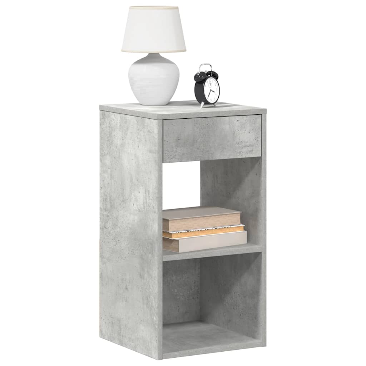 Grey Vidaxl Bedside Cabinet With Drawer Concrete 35X34x66.5 Cm
