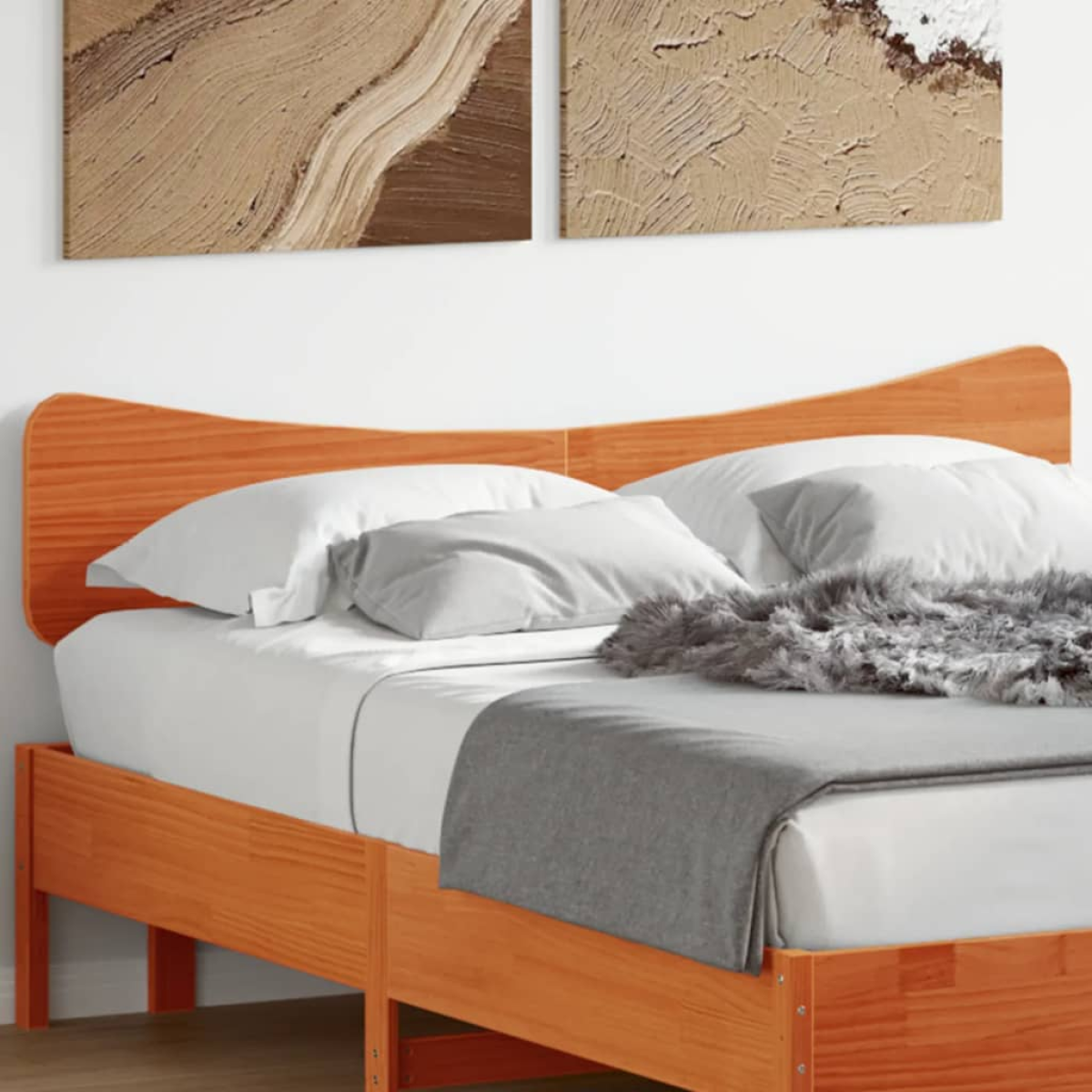 Brown Vidaxl Headboard Wax 150 Cm Solid Wood Pine