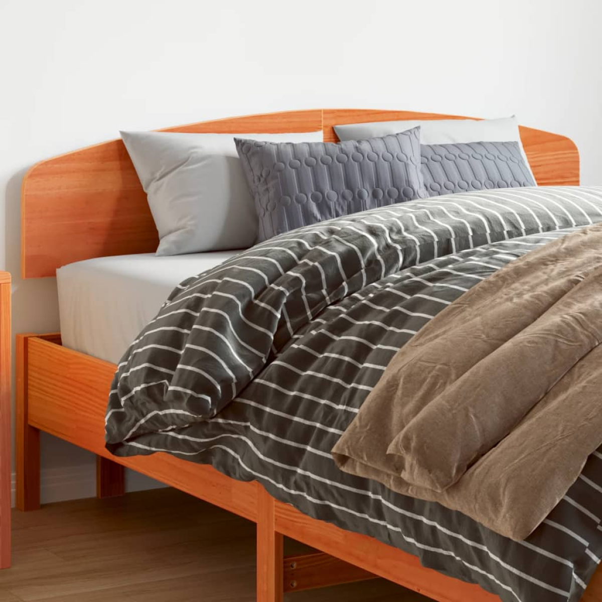 Brown Vidaxl Headboard Wax 150 Cm Solid Wood Pine