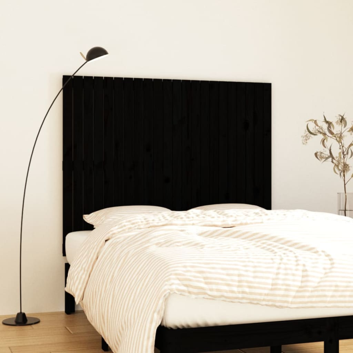 Photos - Other Furniture VidaXL Wall Headboard Black 140x3x110 cm Solid Wood Pine