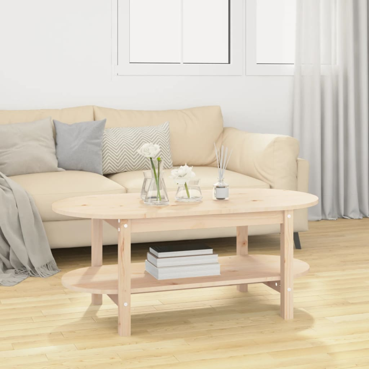Grain Vidaxl Coffee Table 110X55x45 Cm Solid Wood Pine