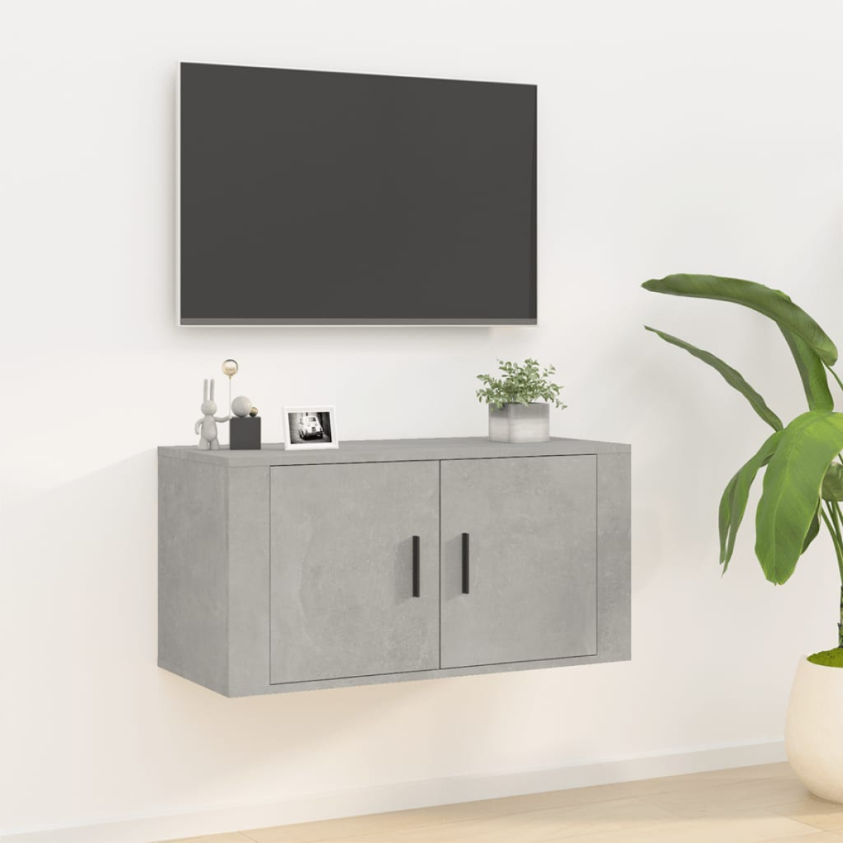Grey Vidaxl Wall Mounted Tv Cabinet Concrete 80X34.5x40 Cm