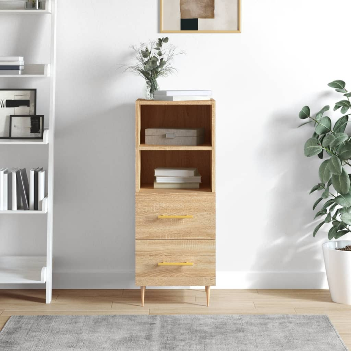 vidaXL Sideboard Sonoma Oak 34.5x34x90 cm Engineered Wood