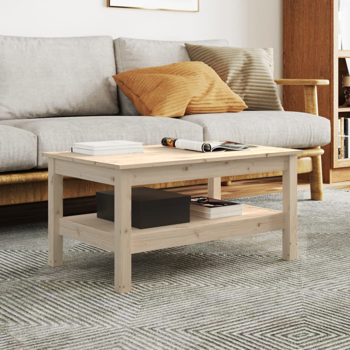 Grain Vidaxl Coffee Table 80X50x40 Cm Solid Wood Pine