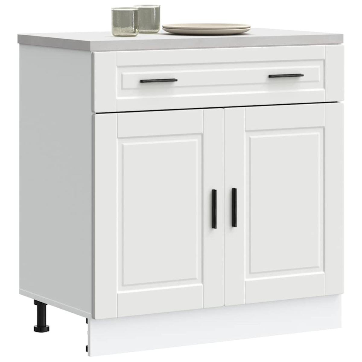 White Vidaxl Kitchen Base Cabinet Porto Engineered Wood