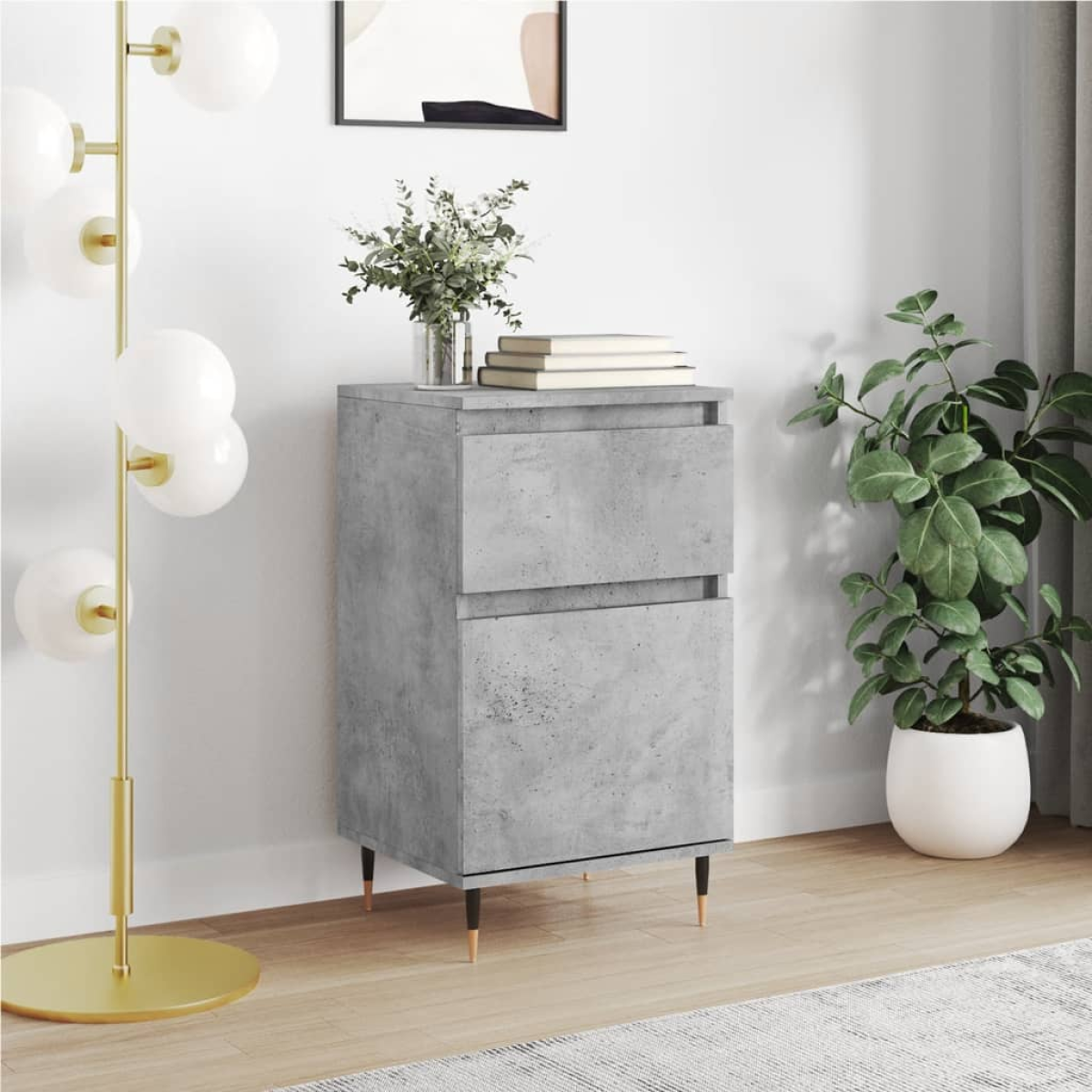 Grey Vidaxl Sideboard Concrete 40X35x70 Cm Engineered Wood