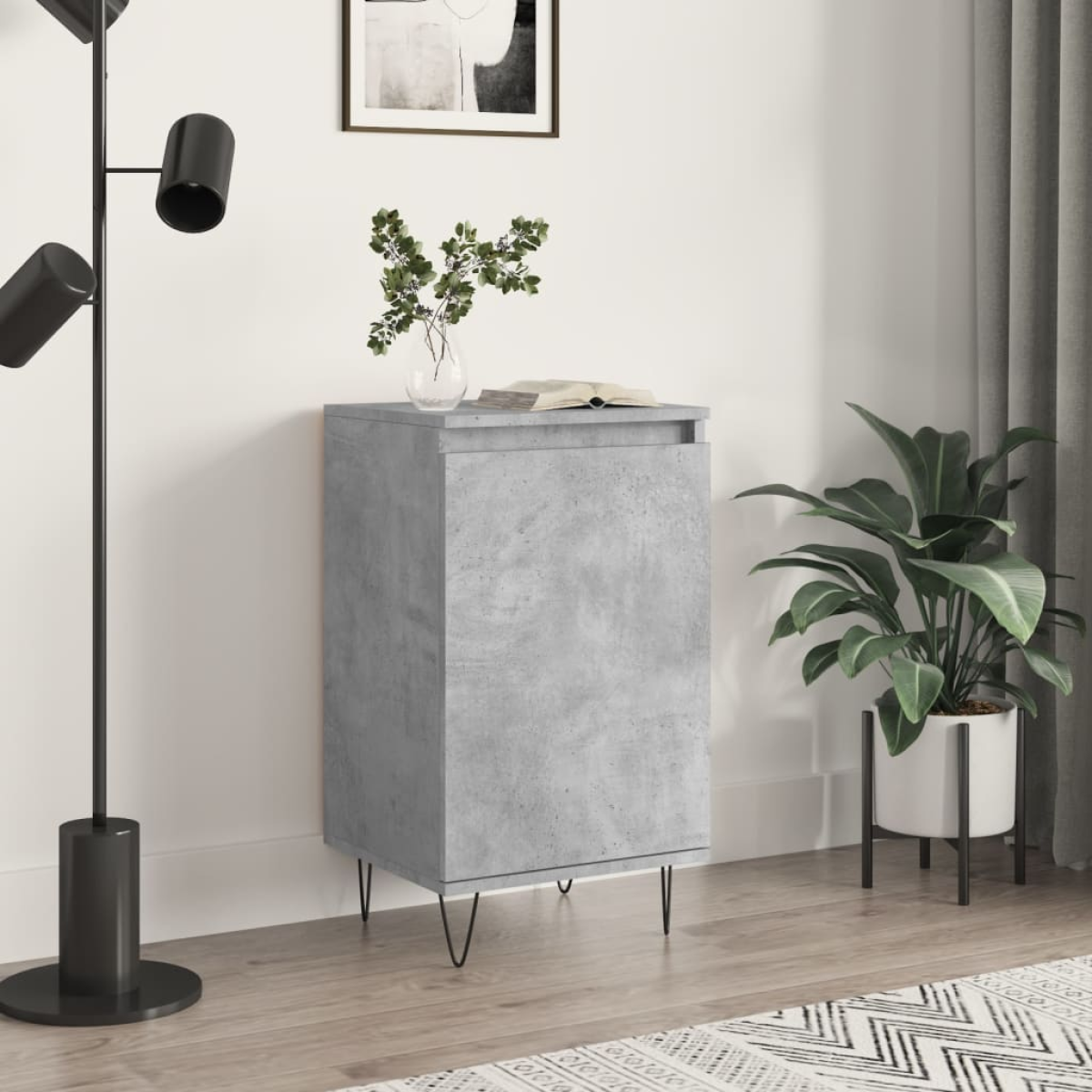 Grey Vidaxl Sideboard Concrete 40X35x70 Cm Engineered Wood