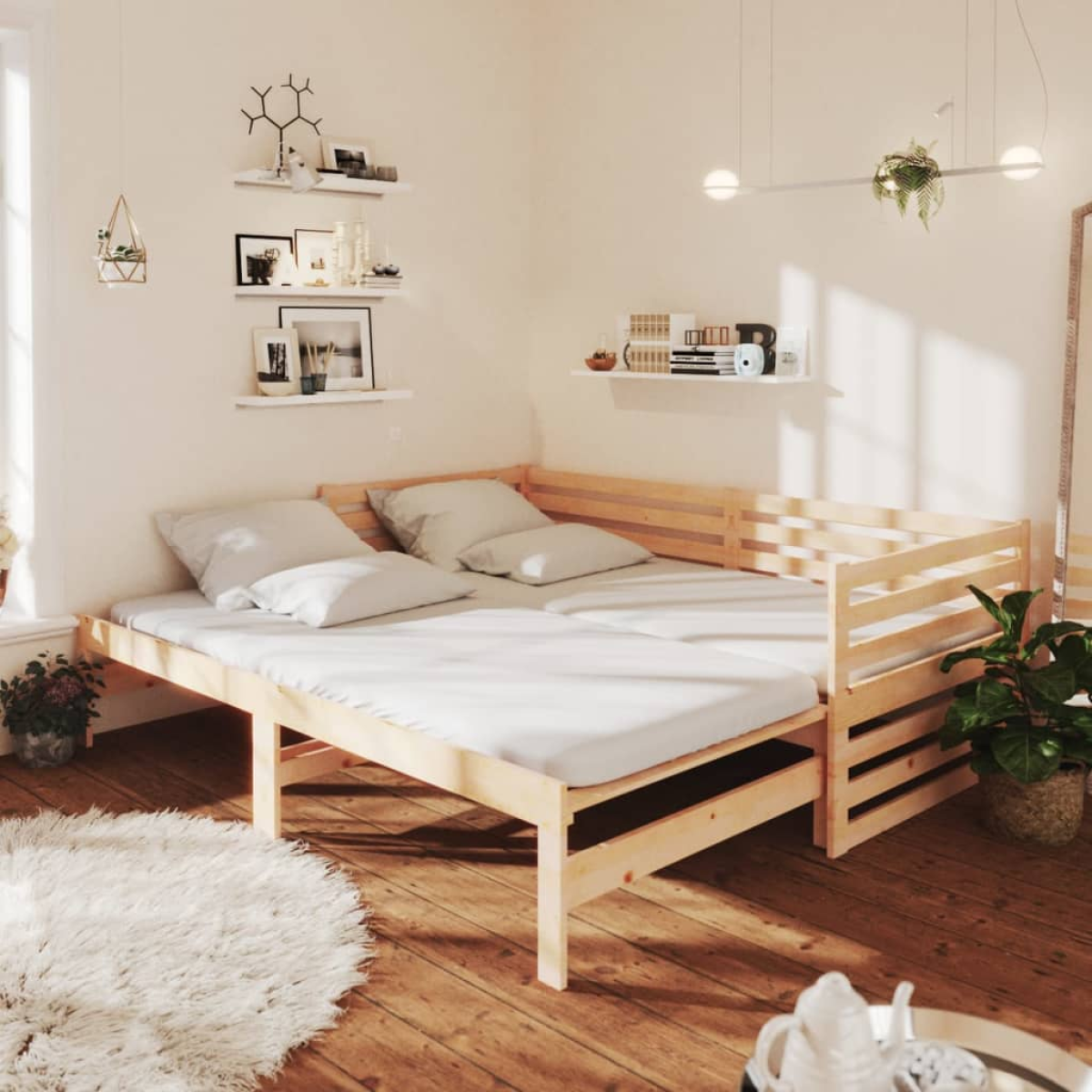 vidaXL Pull-out Day Bed without Mattress 2x(90x200)cm