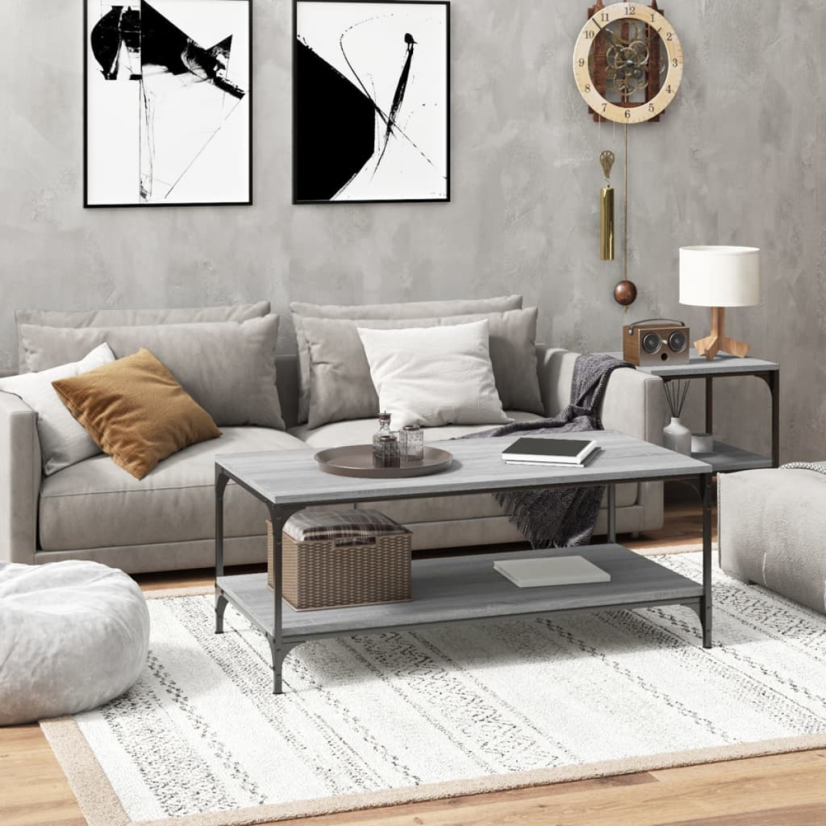Grey Vidaxl Coffee Table Sonoma 80X50x40 Cm Engineered Wood