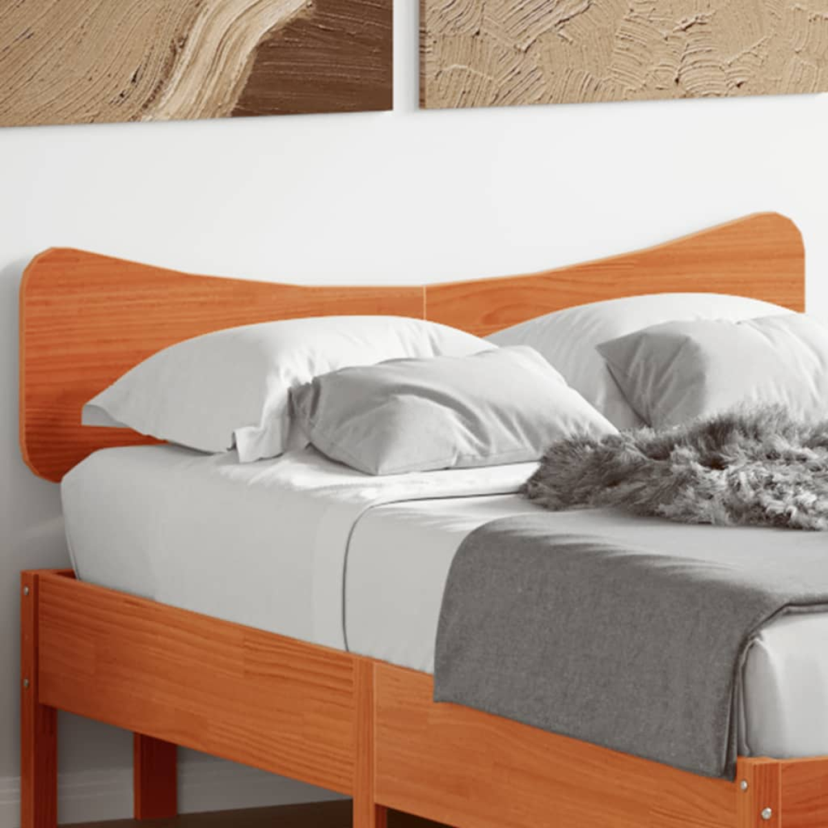 Brown Vidaxl Headboard Wax 120 Cm Solid Wood Pine