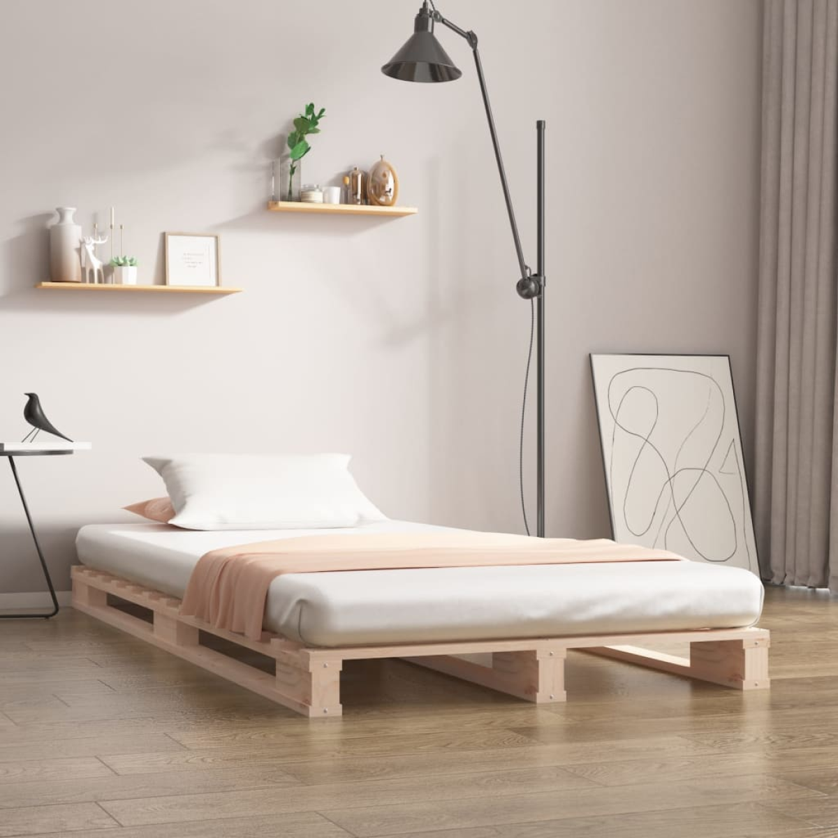 Grain Vidaxl Pallet Bed Without Mattress Single Solid Wood