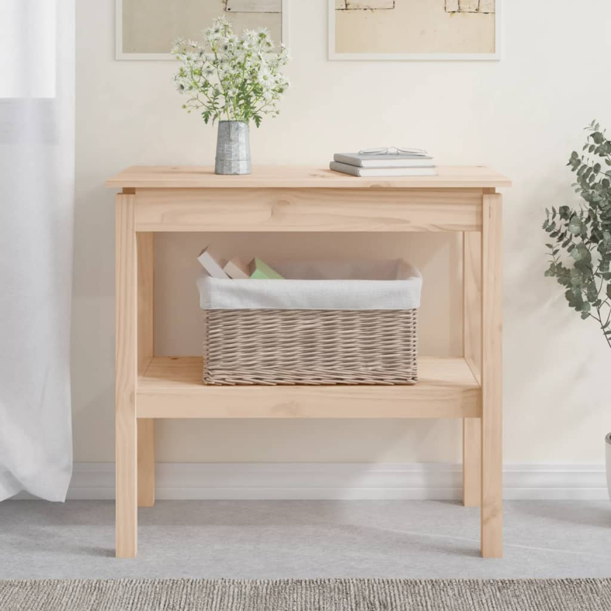 Grain Vidaxl Console Table 80X40x75 Cm Solid Wood Pine