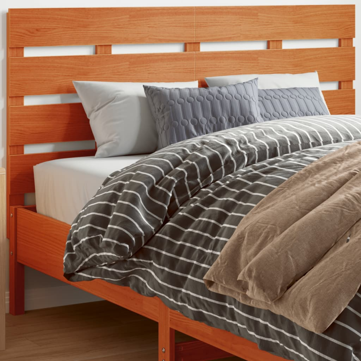 Brown Vidaxl Headboard Wax 150 Cm Solid Wood Pine