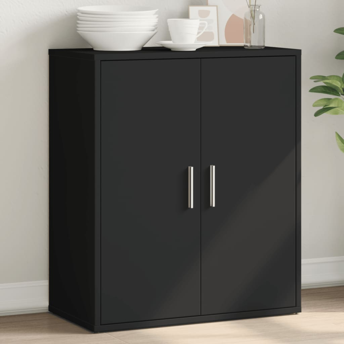 Black Vidaxl Sideboard 60X31x70 Cm Engineered Wood