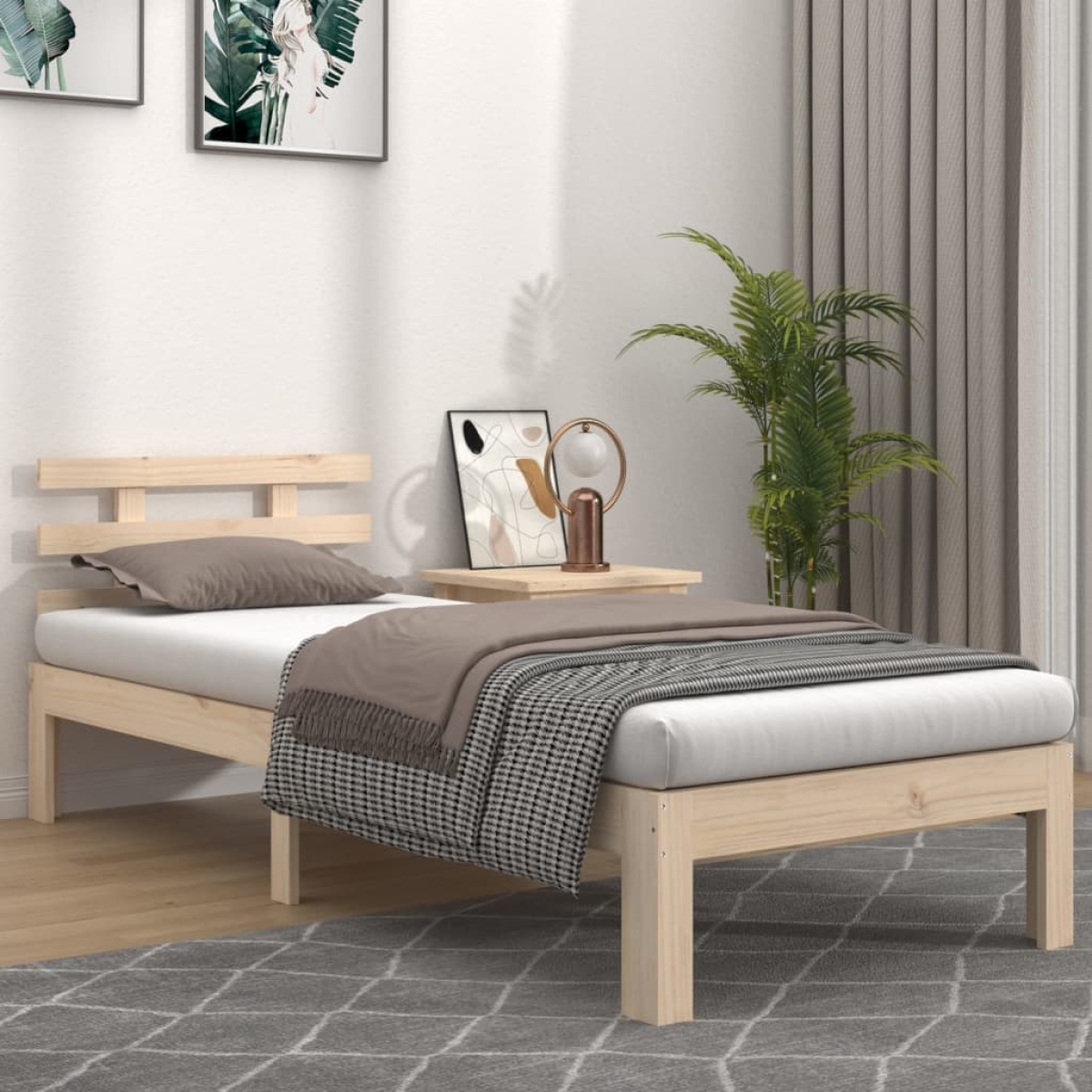 Grain Vidaxl Bed Frame Without Mattress 90X190cm Single