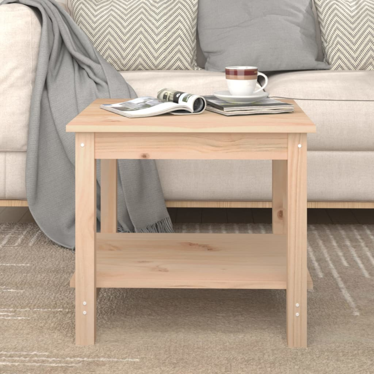 Grain Vidaxl Coffee Table 50X50x45 Cm Solid Wood Pine