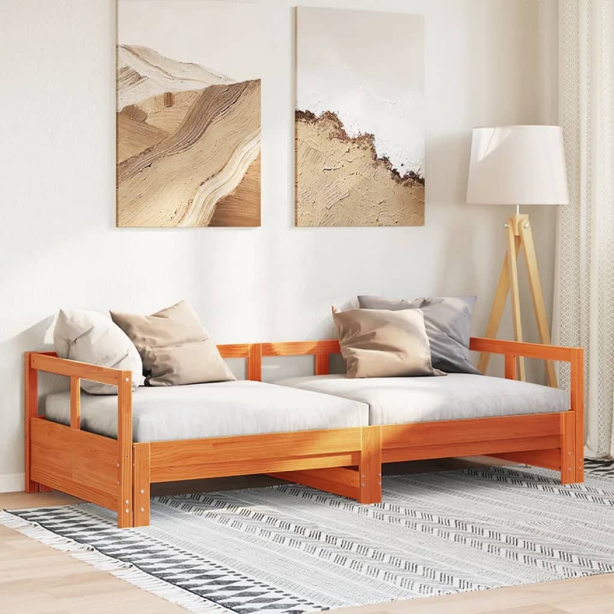 Brown Vidaxl Daybed Without Mattress Wax 80X200 Cm Solid Wood Pine