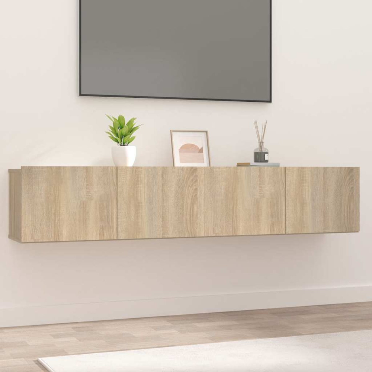 vidaXL TV Cabinets 2 pcs Sonoma Oak 80x30x30 cm Engineered Wood