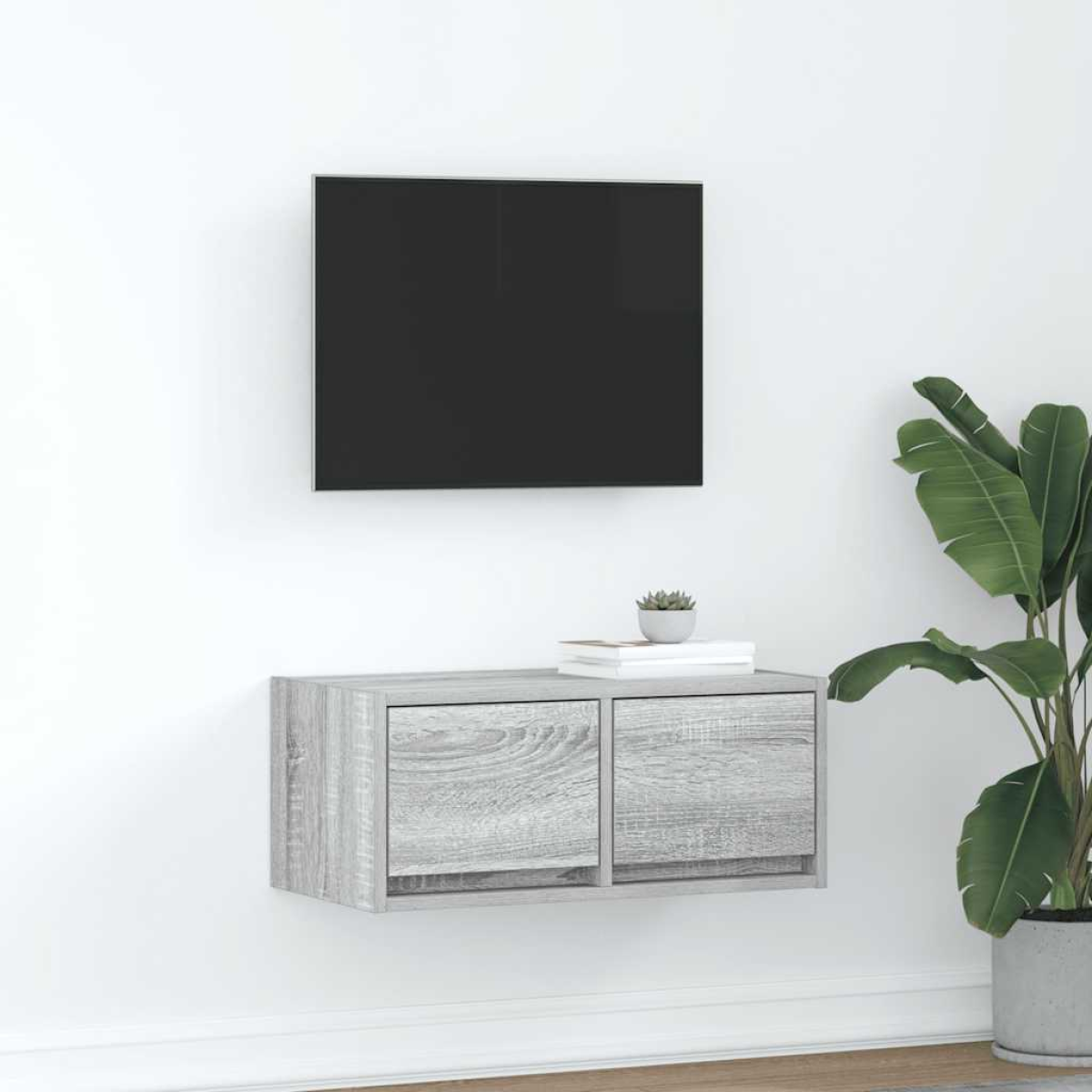 Grey Vidaxl Tv Cabinet Sonoma 60X31x25.5 Cm Engineered Wood