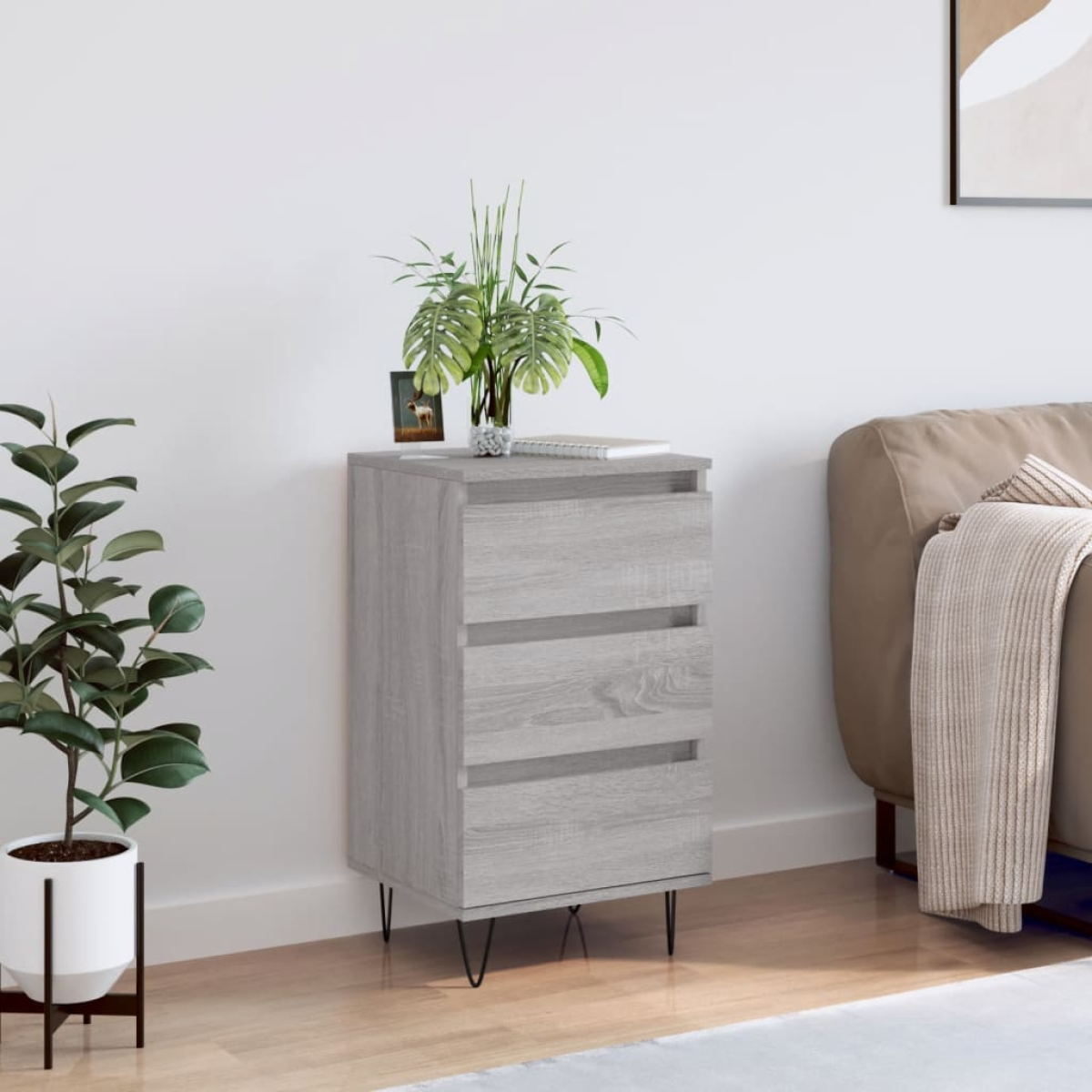 Grey Vidaxl Sideboard Sonoma 40X35x70 Cm Engineered Wood