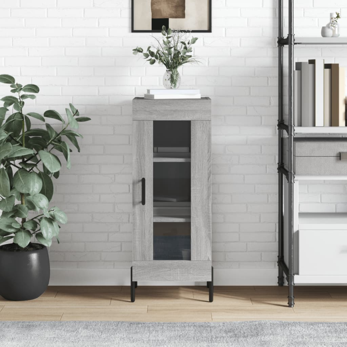 Grey Vidaxl Sideboard Sonoma 34.5X34x90 Cm Engineered Wood