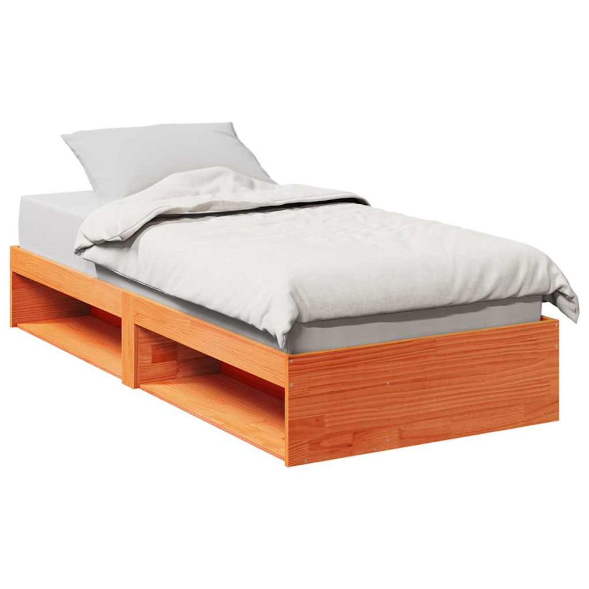 Brown Vidaxl Day Bed Without Mattress Wax 80X200 Cm Solid Wood Pine