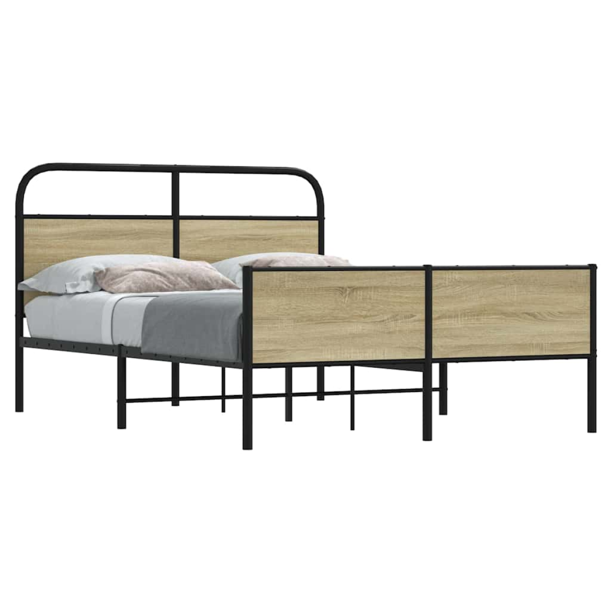 vidaXL Bed Frame without Mattress 120x190 cm Sonoma Oak Engineered Wood