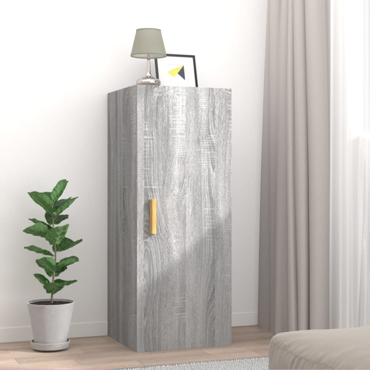 Grey Vidaxl Wall Cabinet Sonoma 34.5X34x90 Cm Engineered Wood
