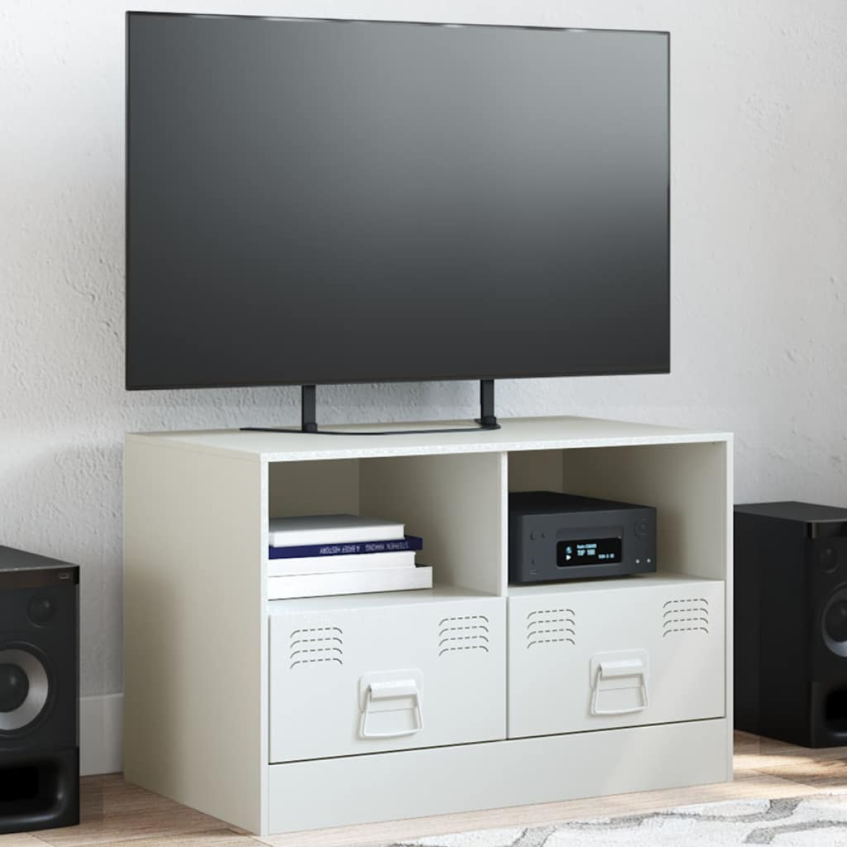 White Vidaxl Tv Cabinet 67X39x44 Cm Steel