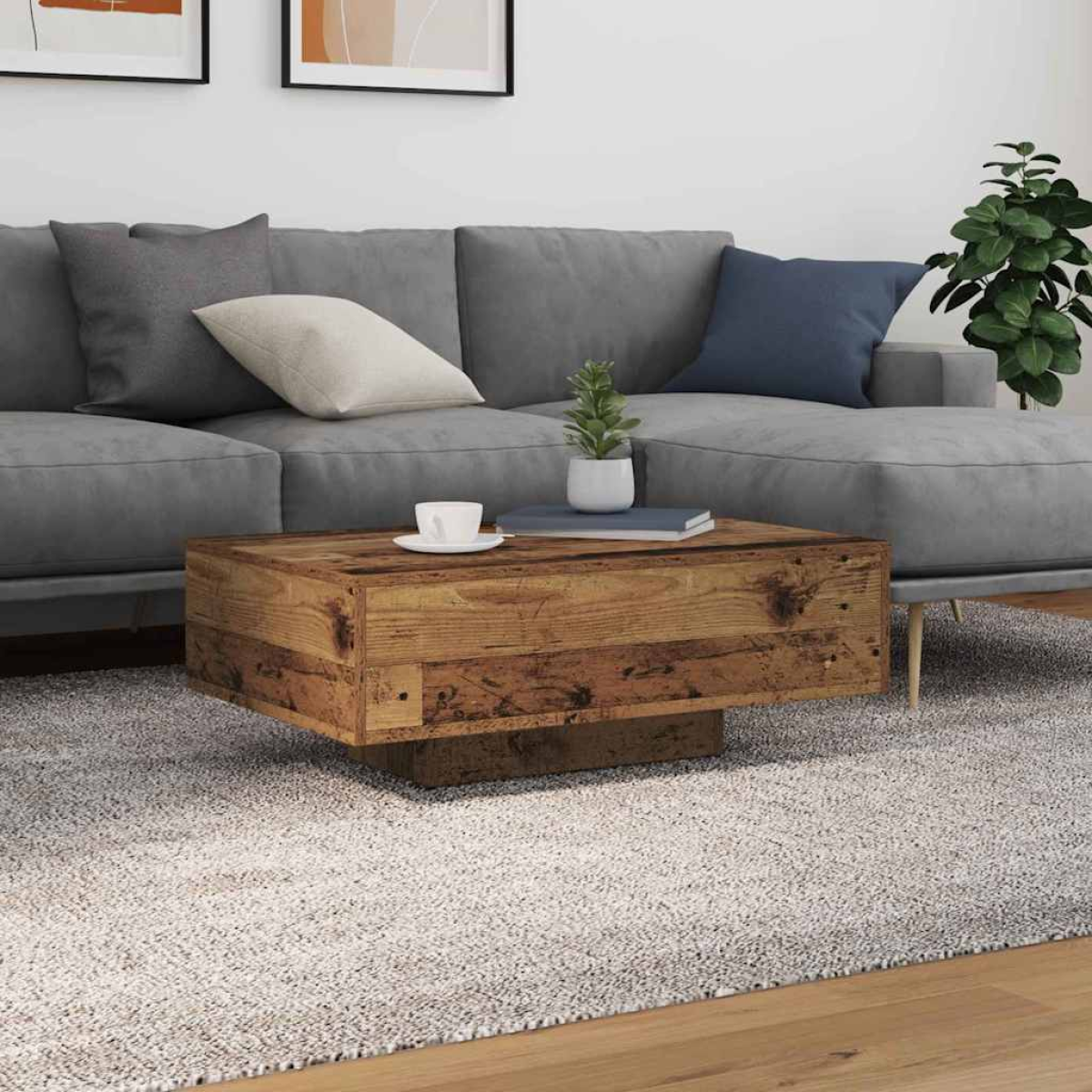 vidaXL Coffee Table Old wood 85 x 55 x 31 cm Engineered wood