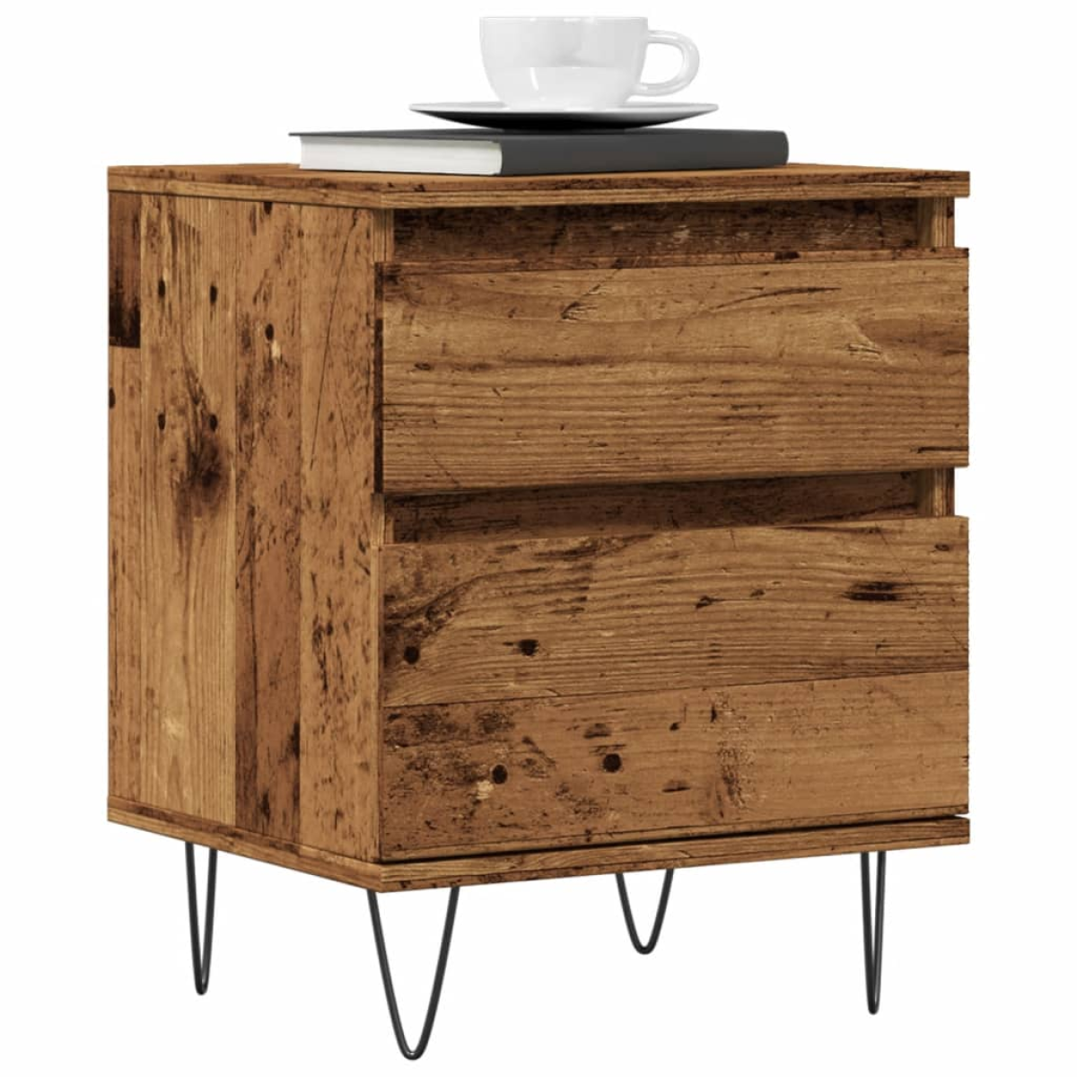 vidaXL Bedside Cabinets 2 pcs Old Wood 40x35x50 cm Engineered Wood