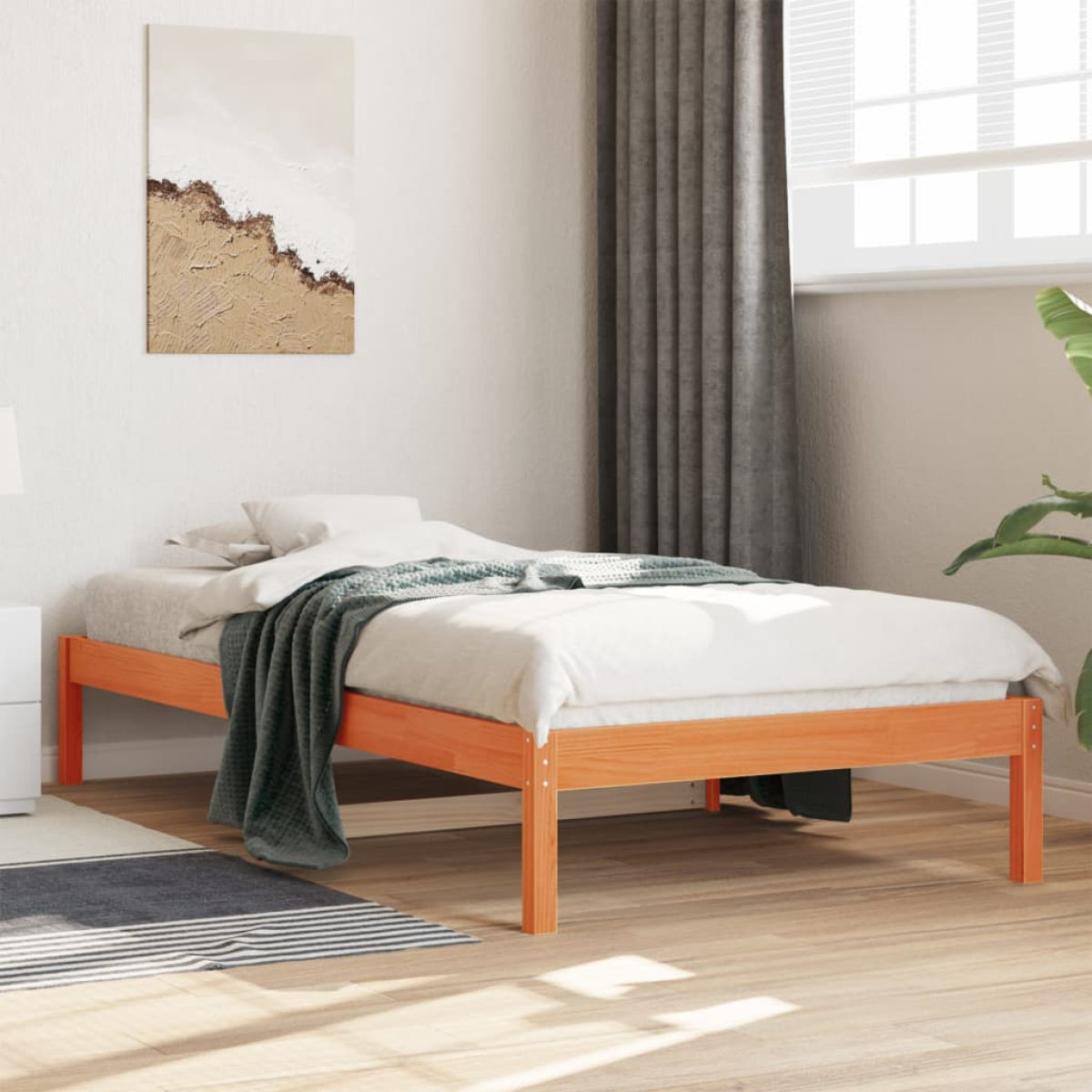 Brown Vidaxl Day Bed Without Mattress Wax 80X200 Cm Solid Wood Pine