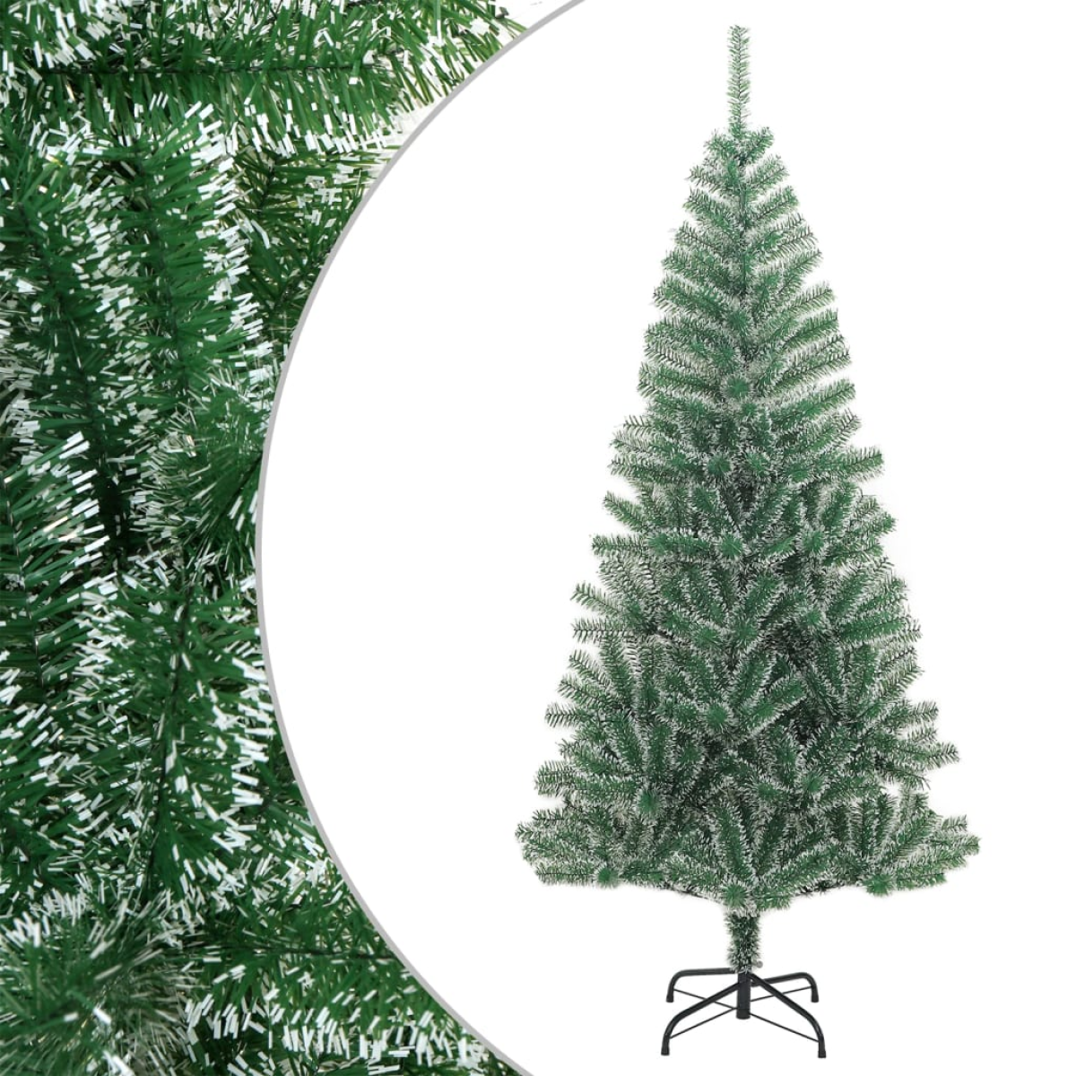 Green Vidaxl Artificial Christmas Tree With Flocked Snow 210 Cm