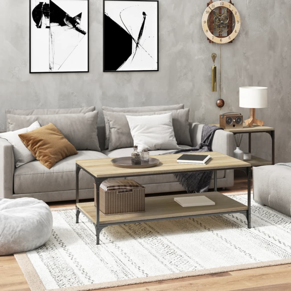 vidaXL Coffee Table Sonoma Oak 80x50x40 cm Engineered Wood