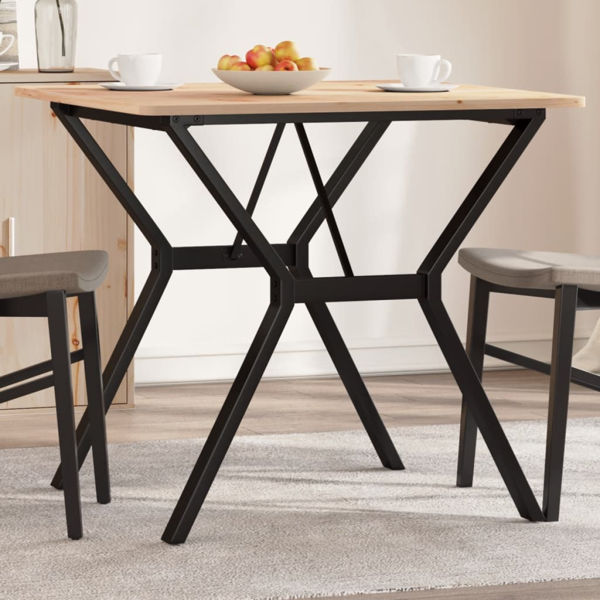 Black Vidaxl Dining Table Legs Y-Frame 70X70x73 Cm Steel