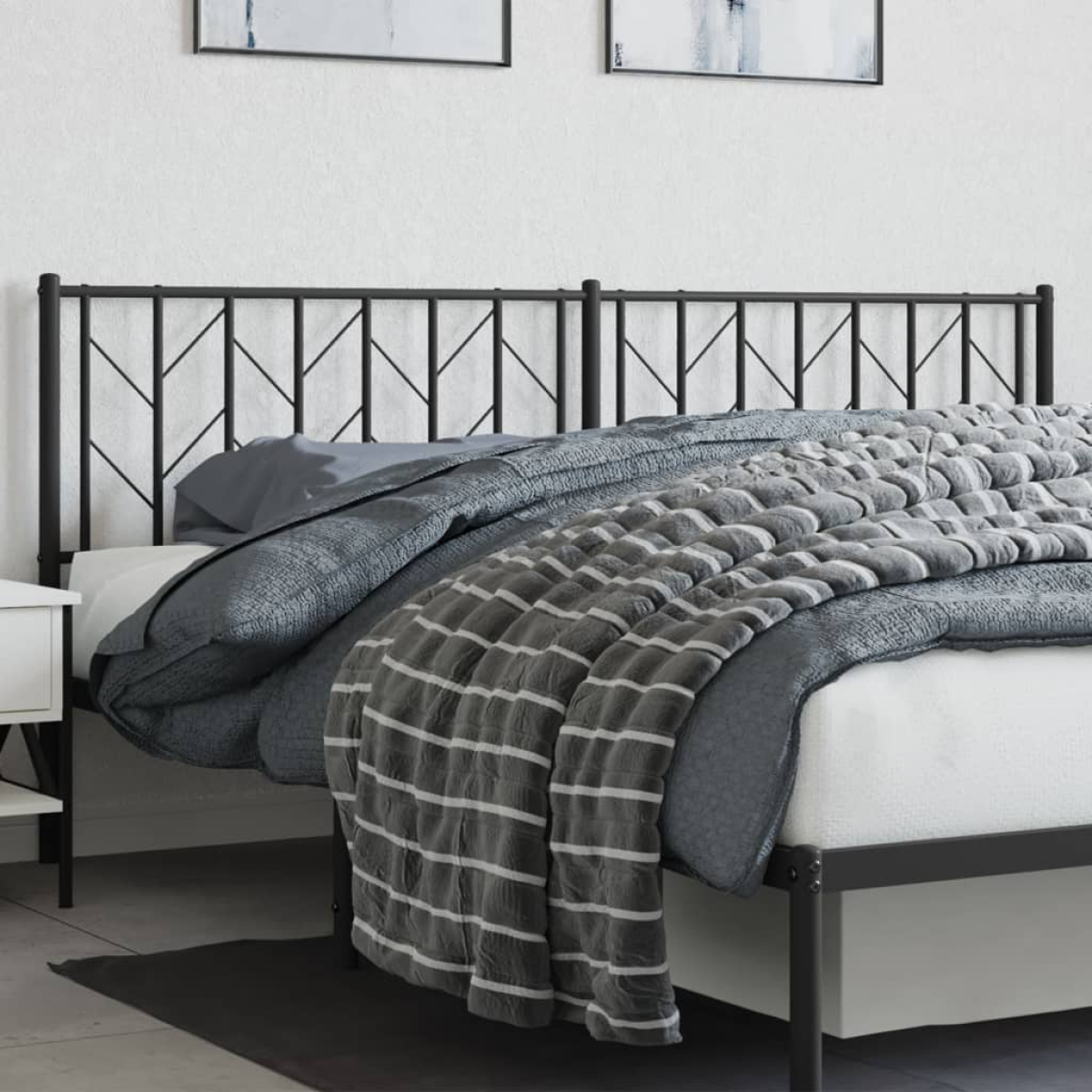 Black Vidaxl Metal Headboard 193 Cm