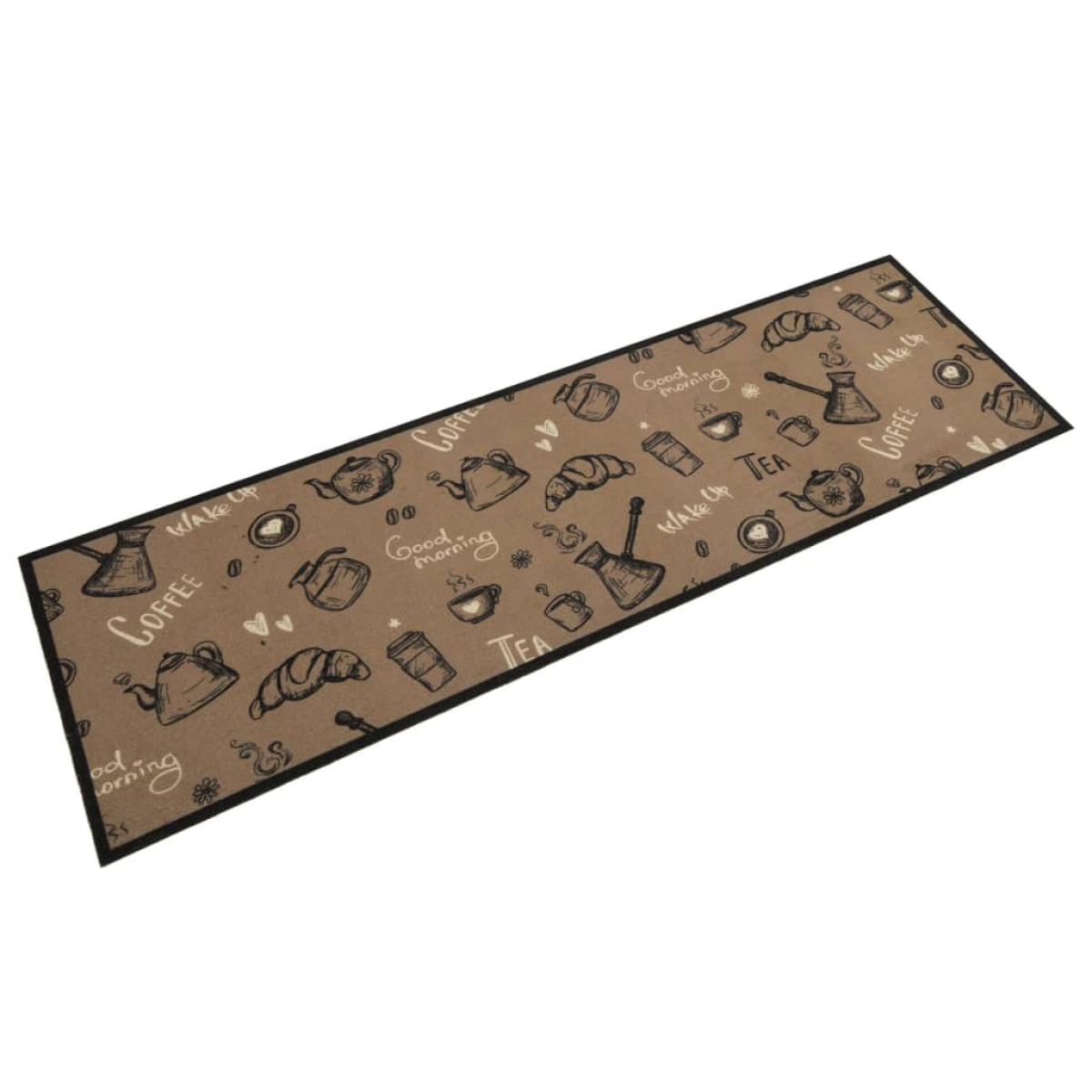 Brown Vidaxl Kitchen Rug Washable Morning 45X150 Cm Velvet