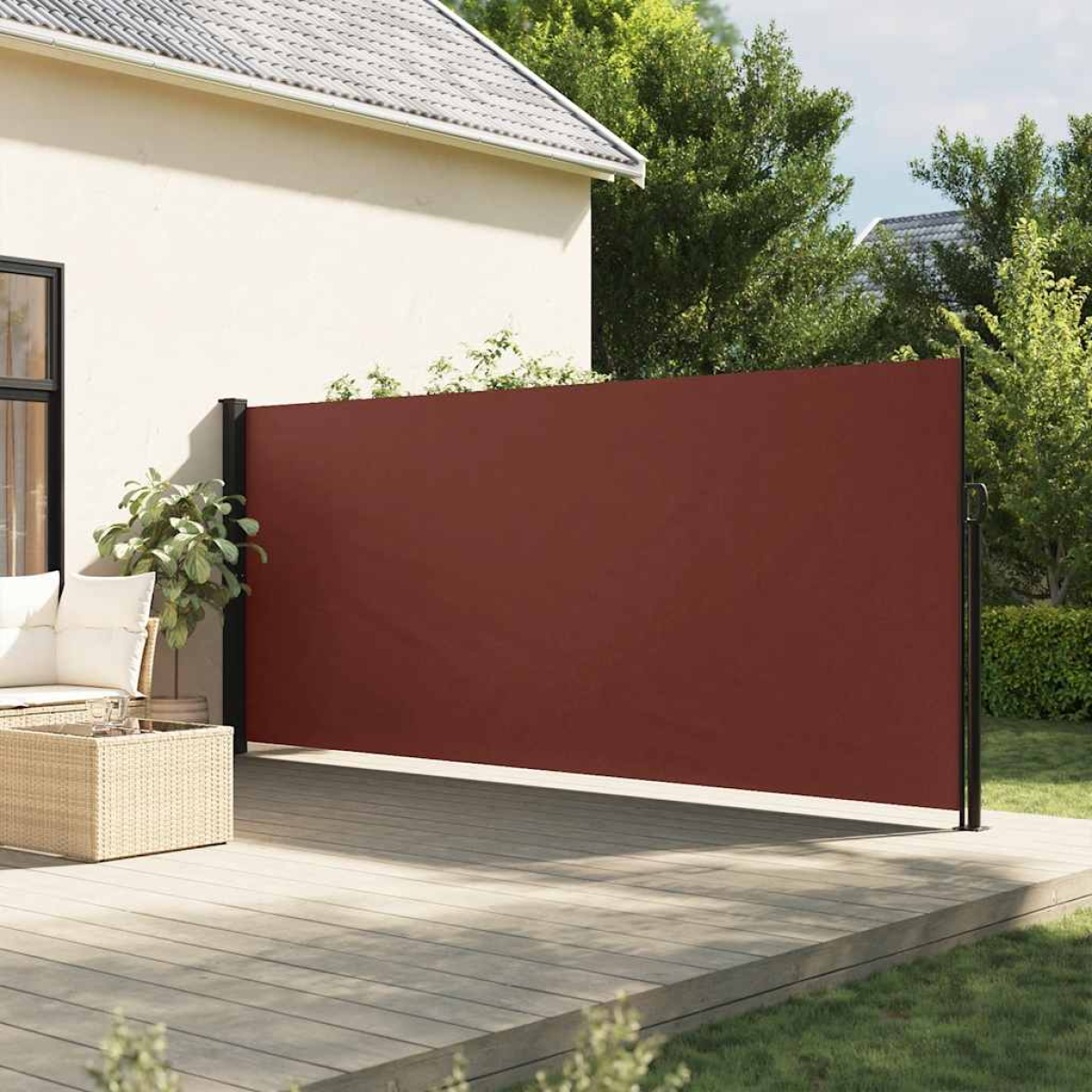 Brown Vidaxl Retractable Side Awning 180X300 Cm