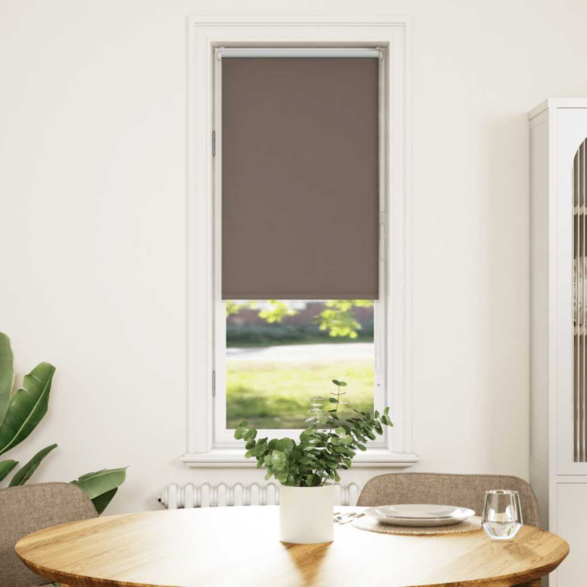 Vidaxl Light Roller Blind Blackout Coffee 50X175 Cm Fabric Width 45.7 Cm Polyester