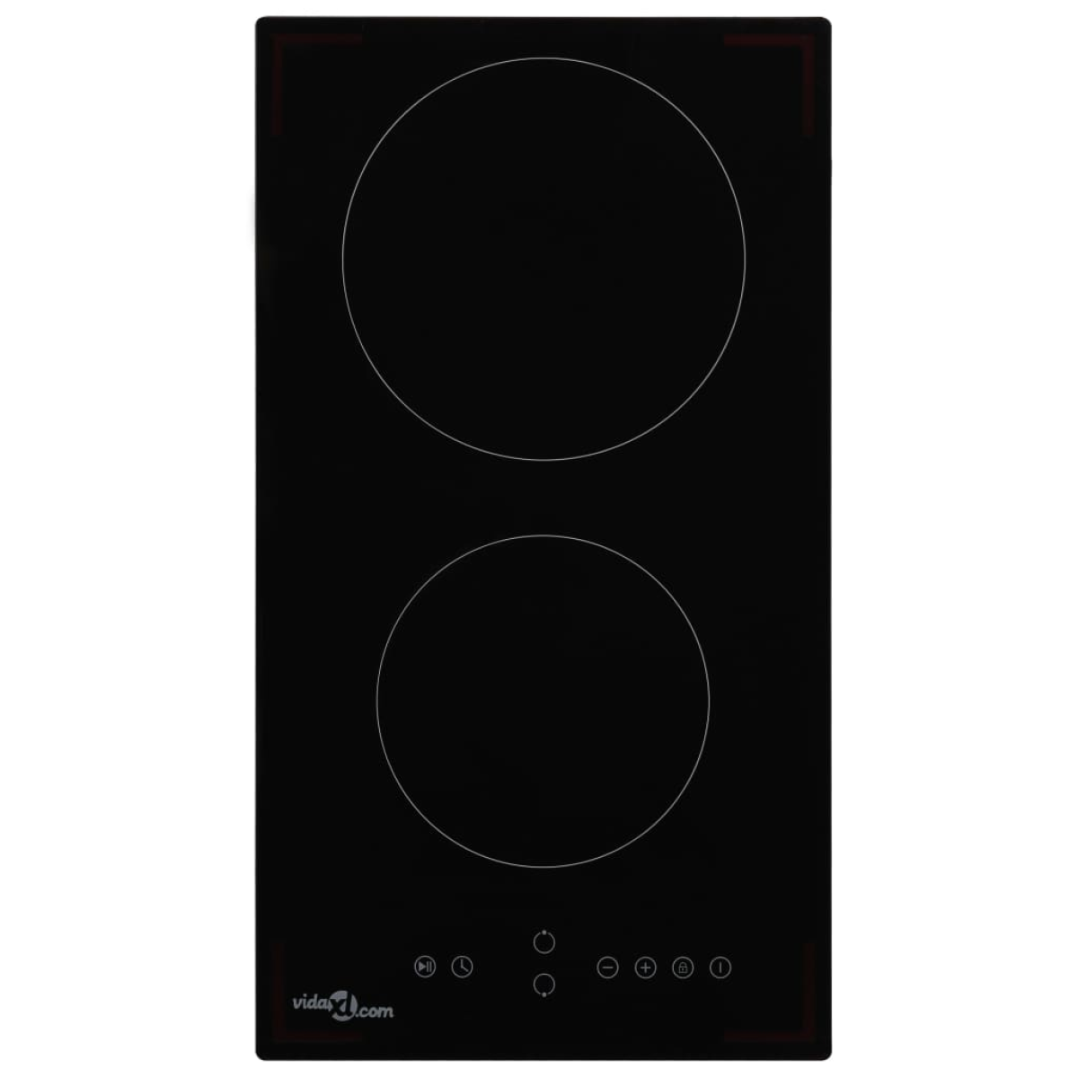 Black Vidaxl Ceramic Hob With 2 Burners Touch Control 3000 W