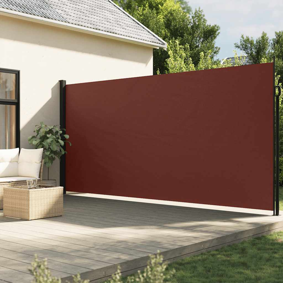 Brown Vidaxl Retractable Side Awning 200X600 Cm