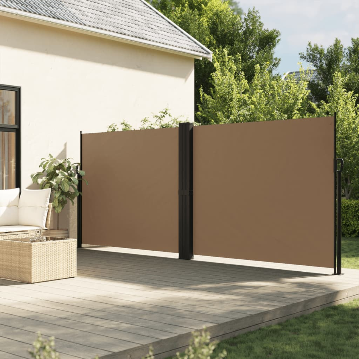 Light Vidaxl Retractable Side Awning Taupe 160X1000 Cm
